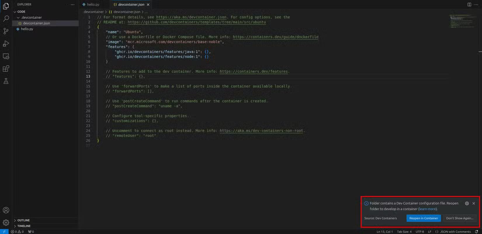 vscode-reopen-container أفضل الطرق لتحويل أوبونتو إلى بيئة تطوير مثالية للمبرمجين