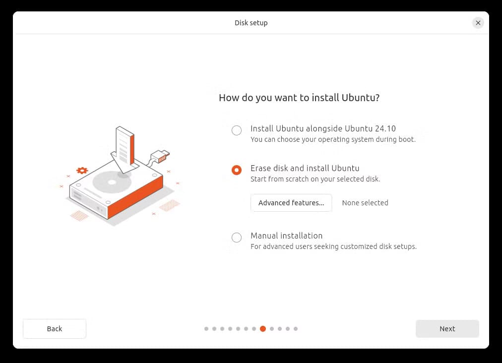we-re-going-to-erase-the-disk-and-let-ubuntu-take-over لماذا يعد تثبيت Ubuntu على جهاز MacBook Air القديم خطوة لم أندم عليها