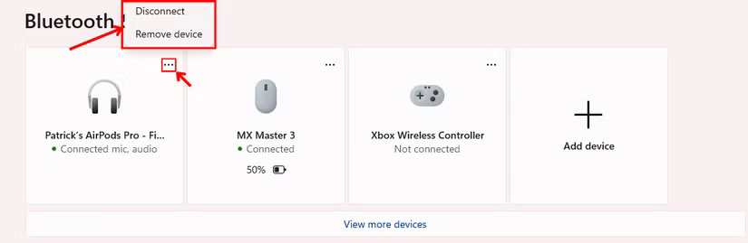 windows-11-bluetooth-settings-remove-device-1 طريقة استخدام سماعات AirPods مع أجهزة Windows بسهولة