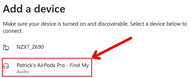 windows-11-bluetooth-settings-select-device طريقة استخدام سماعات AirPods مع أجهزة Windows بسهولة