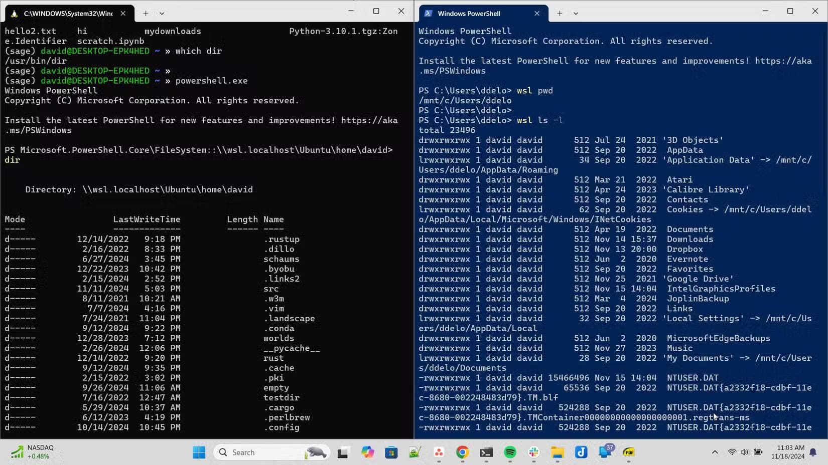 windows-powershell-wsl مزايا WSL مقارنة بالتمهيد المزدوج لتشغيل Linux وWindows