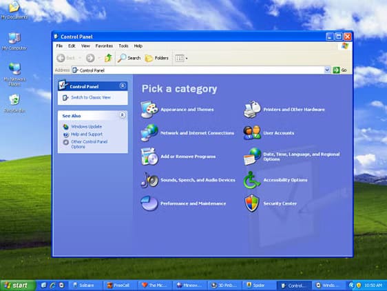 winxp_control_panel_category حقائق مذهلة عن Windows XP ستثير دهشتك