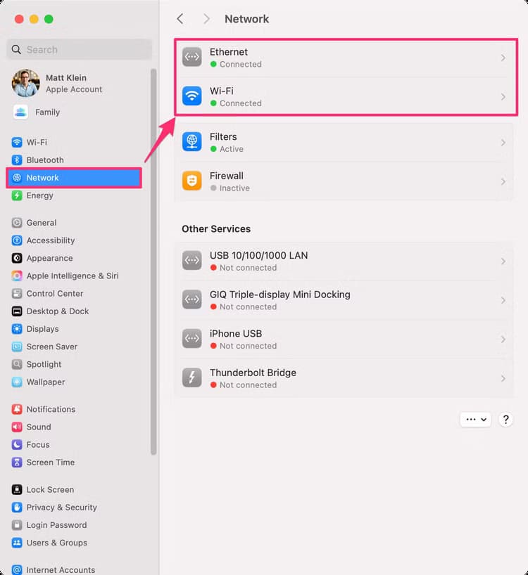you-can-verify-how-you-re-connected-via-the-network-pane-in-the-system-settings أسهل الطرق لنقل الملفات بين أنظمة ماك ولينكس خطوة بخطوة