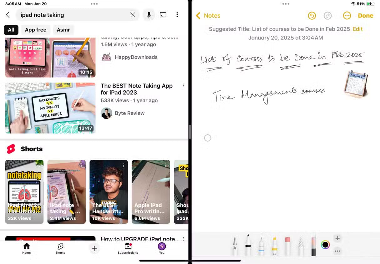 2a-ipad-split-view-showcase-with-youtube-and-notes-app-side-by-side خطوات بسيطة لإيقاف ميزة تعدد المهام على iPad