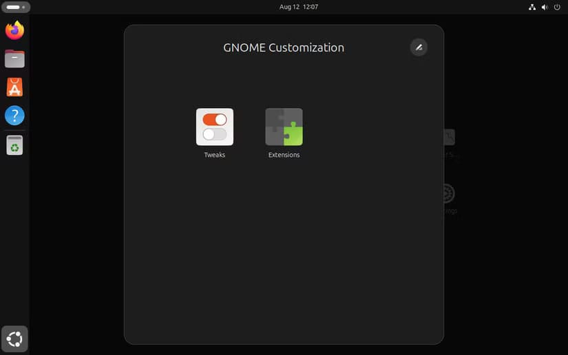 5-gnome-tweaks-and-extensions-icons-in-ubuntu الفرق بين GNOME وKDE Plasma واختيار الأفضل بينهما لأجهزة سطح المكتب بنظام Linux