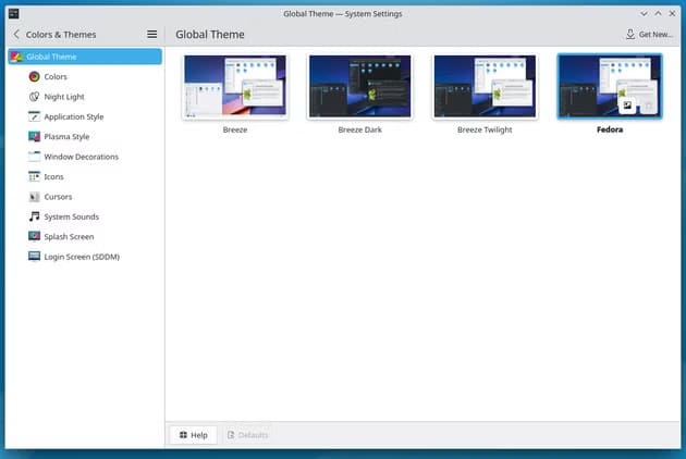 6a-kde-plasma-global-themes-in-system-settings الفرق بين GNOME وKDE Plasma واختيار الأفضل بينهما لأجهزة سطح المكتب بنظام Linux