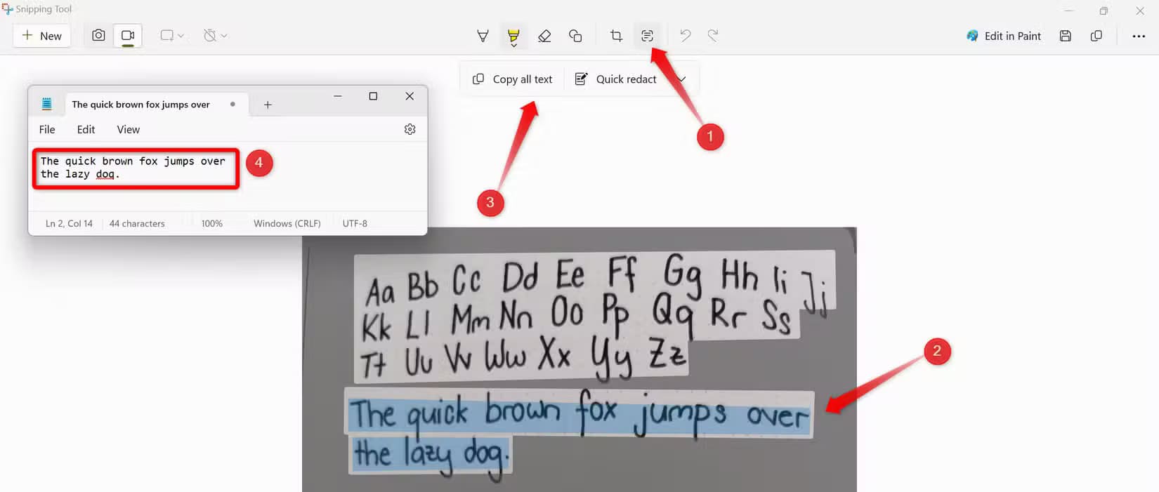 7-extracting-text-from-images-in-the-snipping-tool أفضل ميزات Snipping Tool التي تُسهل التقاط الشاشة باحترافية