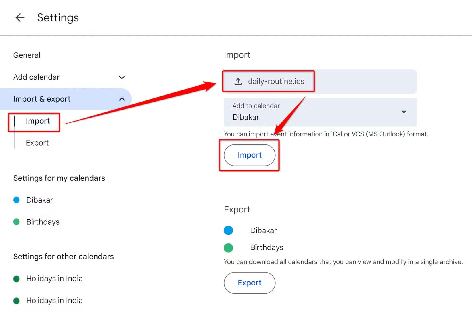 7-google-calendar-ics-file-import-settings كيف يساعدني Claude في إدارة تقويمي (ولكن ChatGPT تعثر!)