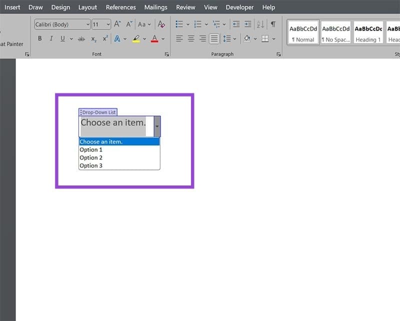How-to-Add-a-Drop-Down-List-in-Word-10 خطوات سهلة لإنشاء قائمة منسدلة في Word
