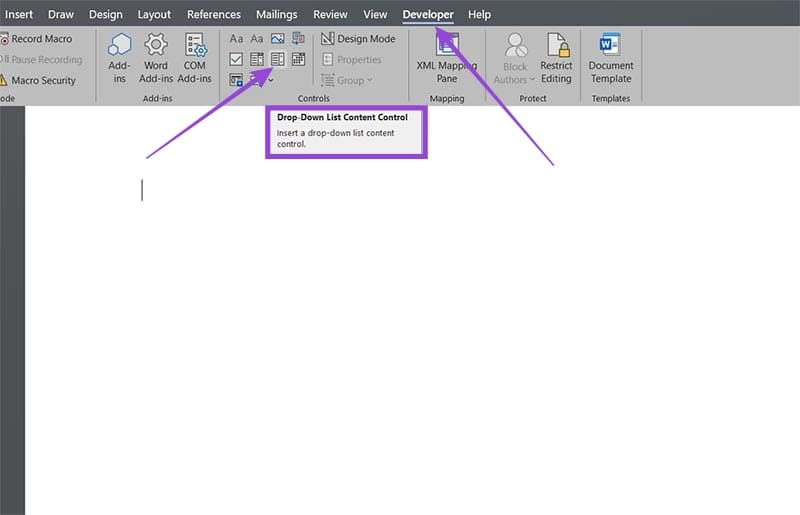 How-to-Add-a-Drop-Down-List-in-Word-4 خطوات سهلة لإنشاء قائمة منسدلة في Word
