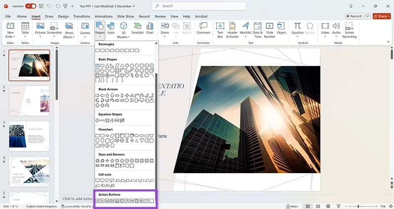 Steps-for-Creating-Action-Buttons-in-Microsoft-PowerPoint-3 كيفية إنشاء أزرار الإجراءات في Microsoft PowerPoint