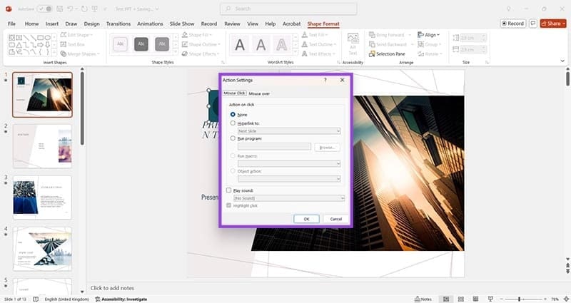 Steps-for-Creating-Action-Buttons-in-Microsoft-PowerPoint-4 كيفية إنشاء أزرار الإجراءات في Microsoft PowerPoint
