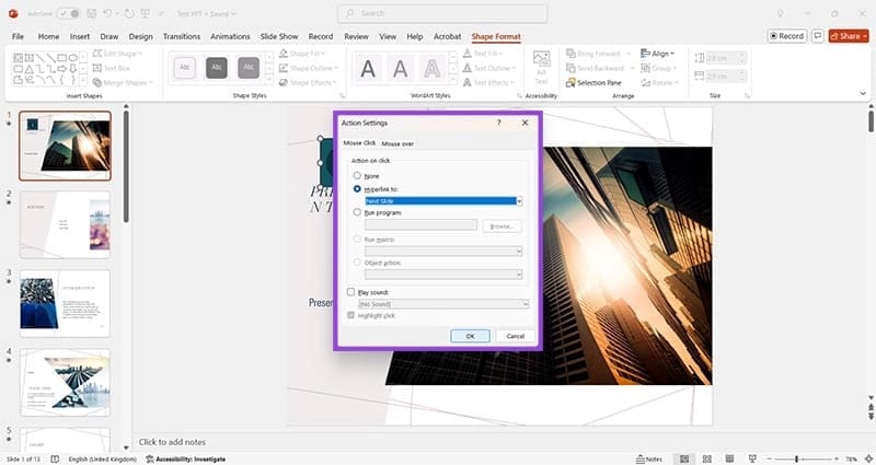 Steps-for-Creating-Action-Buttons-in-Microsoft-PowerPoint-5 كيفية إنشاء أزرار الإجراءات في Microsoft PowerPoint