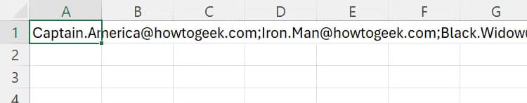 a-list-of-email-addresses-in-cell-a1-of-an-excel-spreadsheet-each-separated-by-a-semicolon طرق سهلة لتنظيف واستيراد البيانات في Excel باستخدام Power Query
