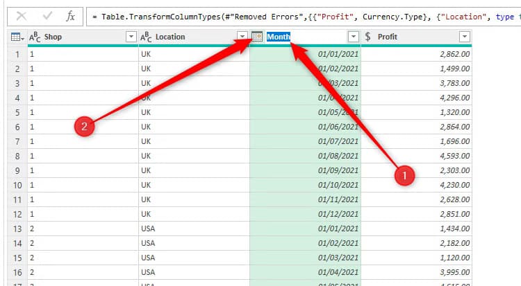 a-table-in-excel-s-power-query-editor-with-a-column-being-renamed-month-and-the-data-type-symbol-representing-a-calendar طرق سهلة لتنظيف واستيراد البيانات في Excel باستخدام Power Query