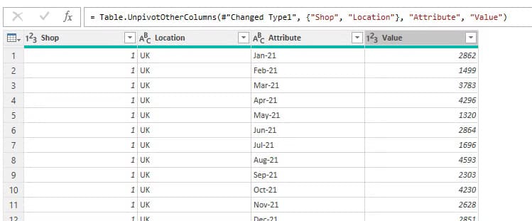 a-table-in-power-query-editor-in-excel-containing-five-columns-that-have-been-transformed-using-the-tool-s-mechanisms طرق سهلة لتنظيف واستيراد البيانات في Excel باستخدام Power Query