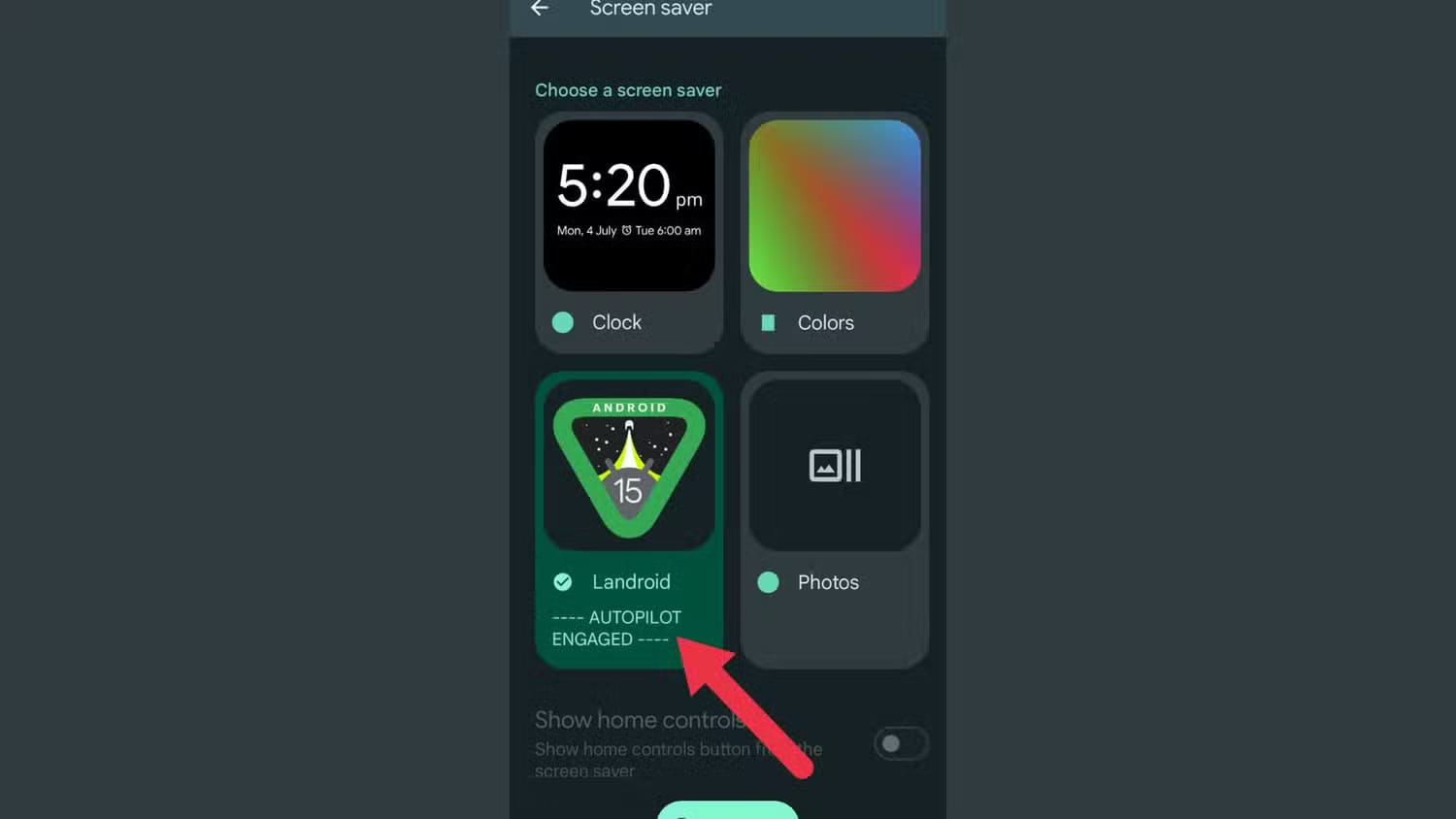 an-image-showing-the-landroid-screen-saver-option كيف تستفيد من الميزات المخفية في Google Pixel لتحسين تجربتك اليومية؟