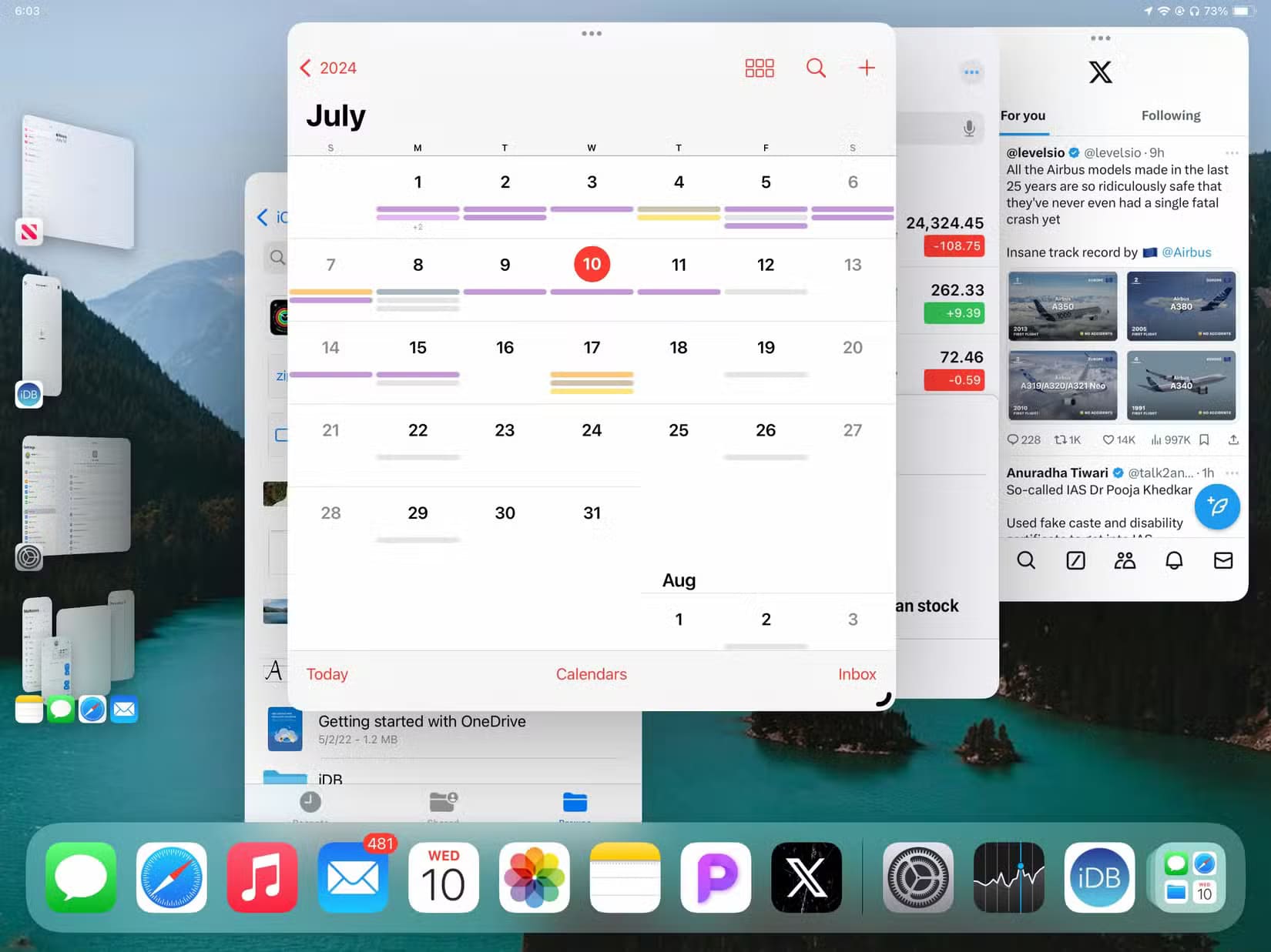 apple-ipados-18-stage-manager-multitasking-calendar-stocks-files-x-apps خطوات بسيطة لإيقاف ميزة تعدد المهام على iPad