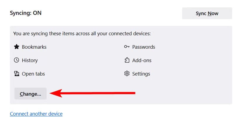 change-sync-settings-firefox أفضل طرق لمزامنة متصفحك عبر جميع أجهزتك