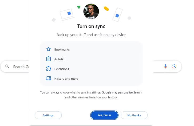 confirm-sync-chrome أفضل طرق لمزامنة متصفحك عبر جميع أجهزتك