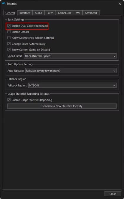dolphin-emulator-enable-dual-core كيفية إعداد محاكي Dolphin لتشغيل ألعاب Wii وGameCube على Windows بسهولة