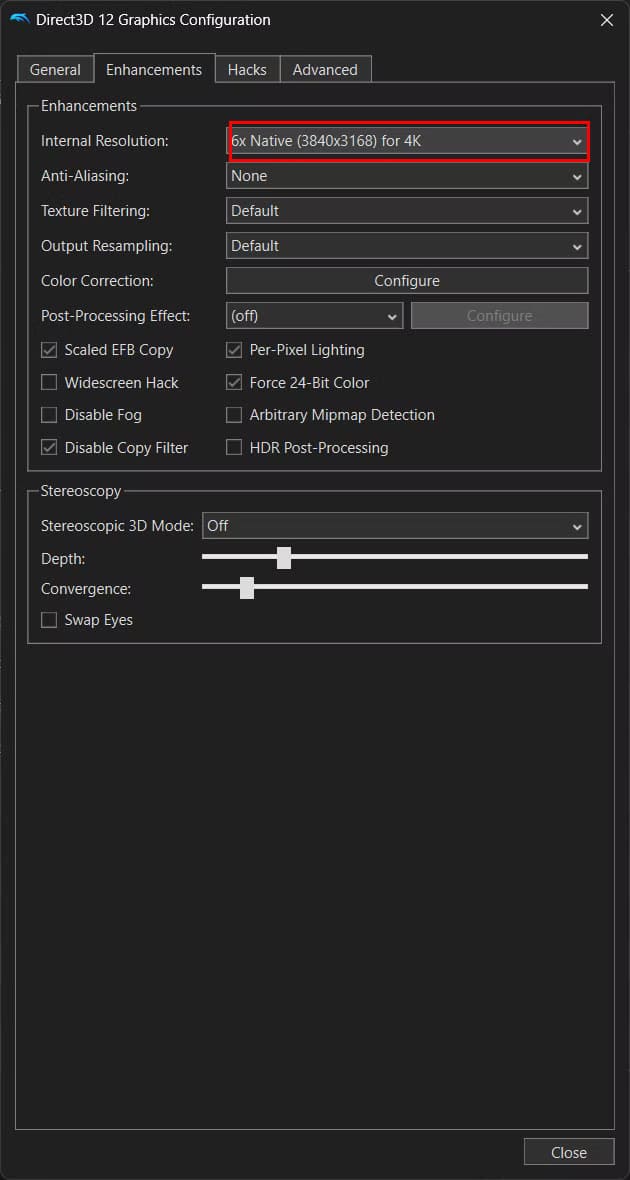 dolphin-emulator-enhancements-tab كيفية إعداد محاكي Dolphin لتشغيل ألعاب Wii وGameCube على Windows بسهولة