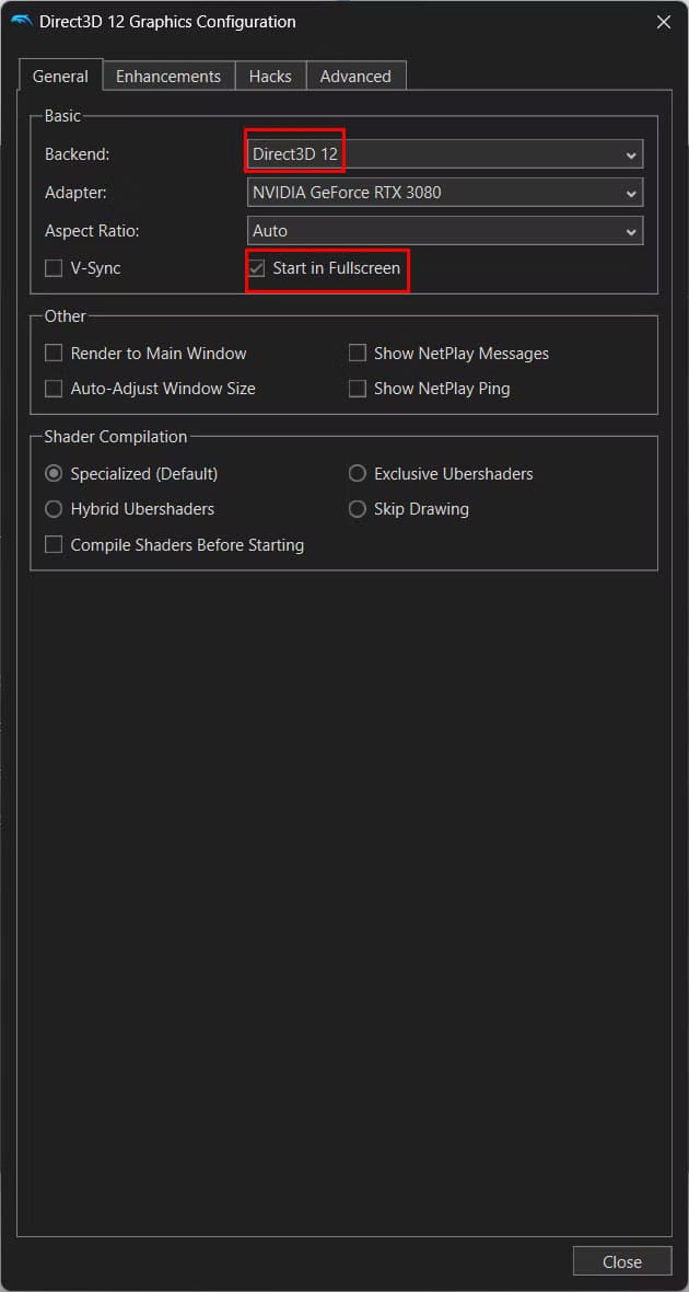 dolphin-emulator-graphics-tab كيفية إعداد محاكي Dolphin لتشغيل ألعاب Wii وGameCube على Windows بسهولة
