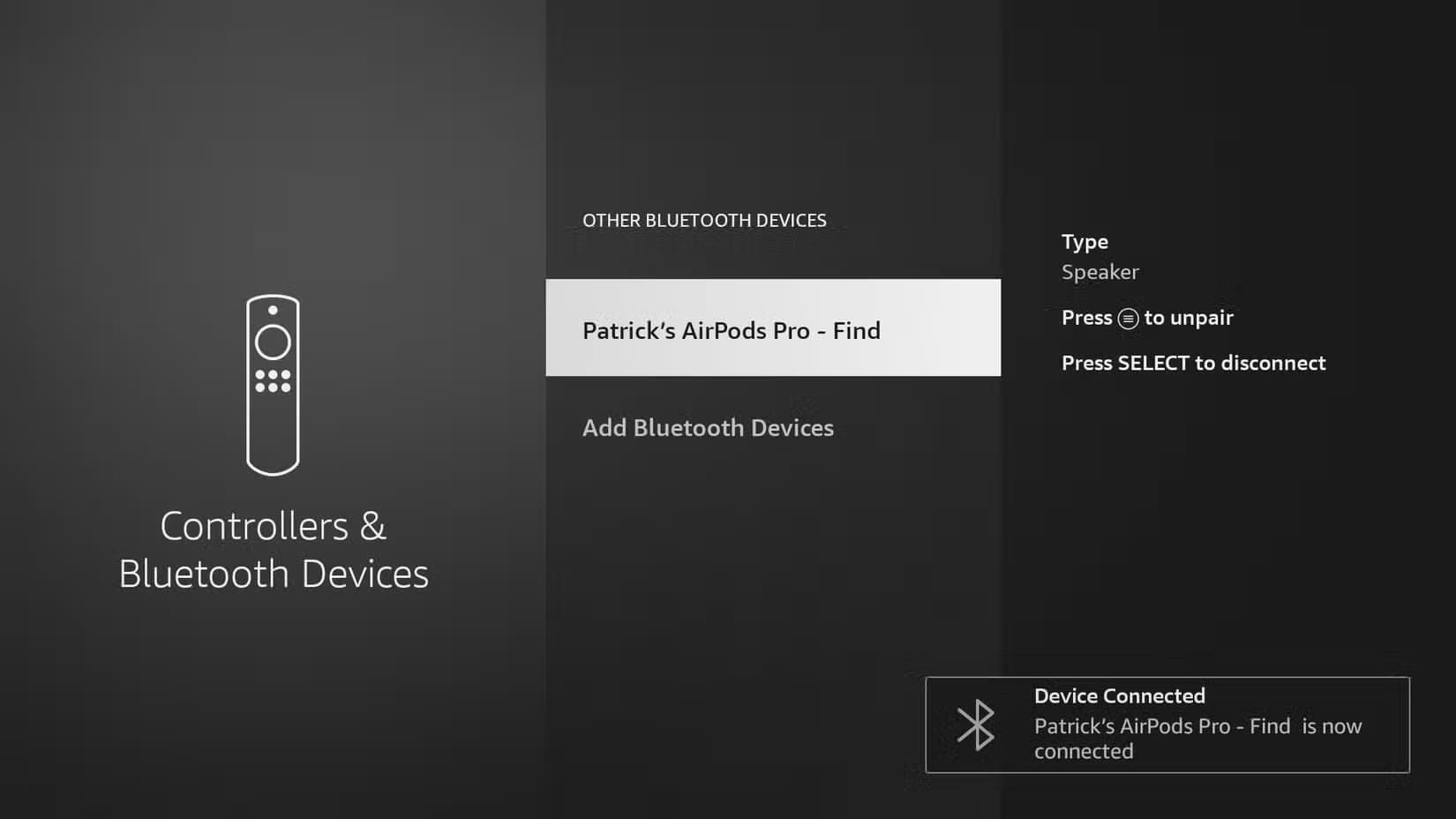 fire-tv-airpods-paired دليل شامل لتوصيل AirPods بـ Fire TV بسهولة وبدون مشاكل