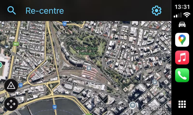 google-maps-satellite-map-view كيفية الاستفادة من خرائط Google للملاحة عبر Apple CarPlay