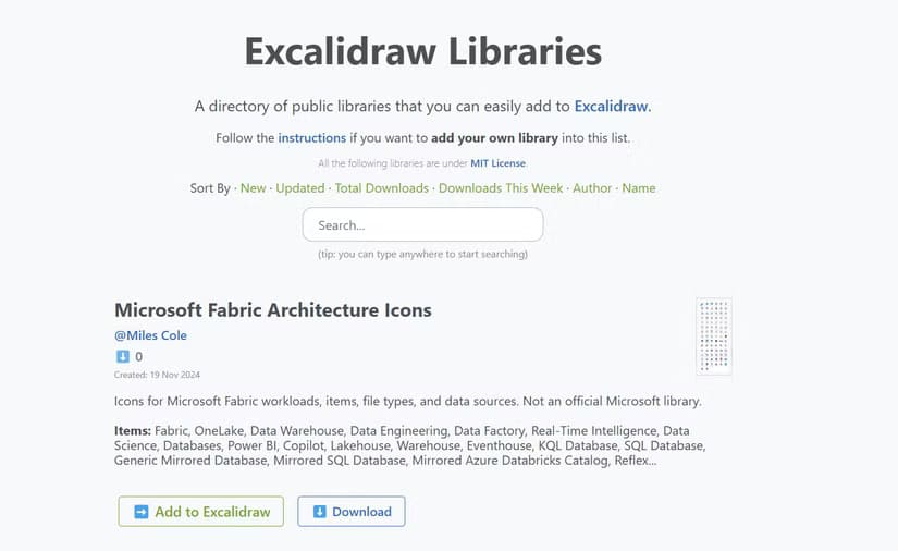 library-collection-in-excalidraw كيف تبدو السبورة البيضاء عبر الإنترنت وكأنها قلم وورقة حقيقية