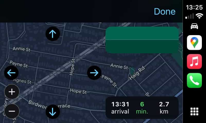 move-the-map-around-in-google-maps-carplay كيفية الاستفادة من خرائط Google للملاحة عبر Apple CarPlay