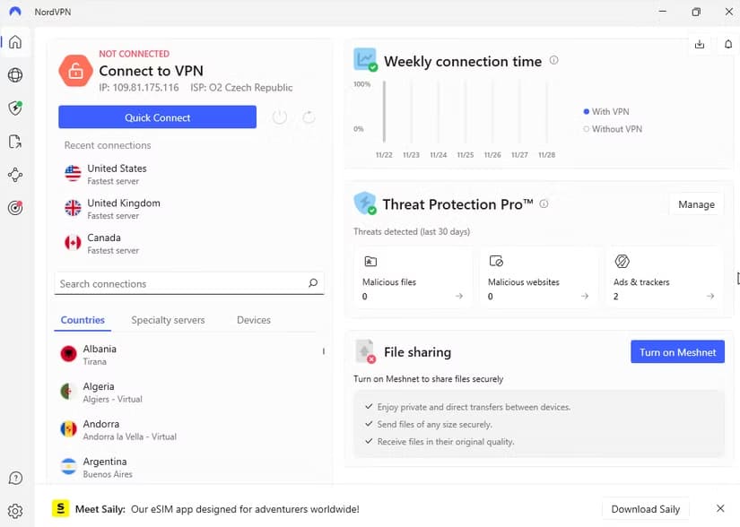 nordvpn-home-screen كيف تختار شبكة VPN بأسعار معقولة دون التنازل عن الجودة