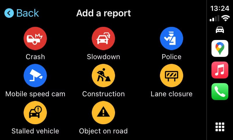 report-hazards-in-google-maps-carplay كيفية الاستفادة من خرائط Google للملاحة عبر Apple CarPlay