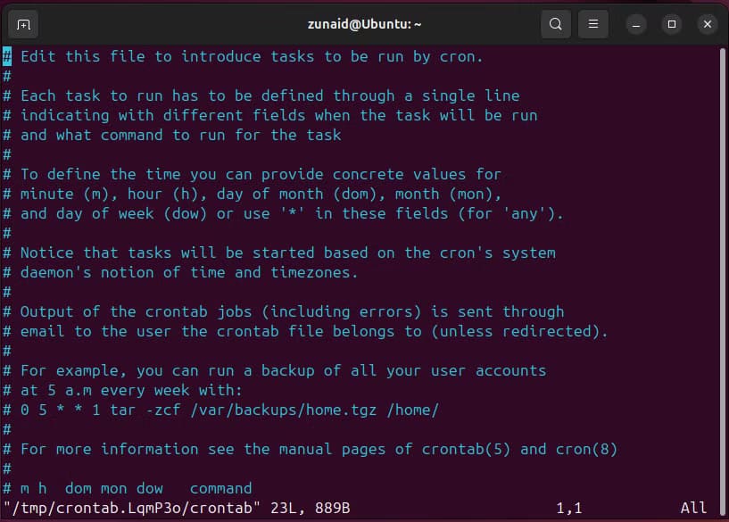 running-the-crontab-e-command-to-check-the-default-editor أفضل الطرق لتغيير محرر النصوص الافتراضي على Linux بخطوات بسيطة