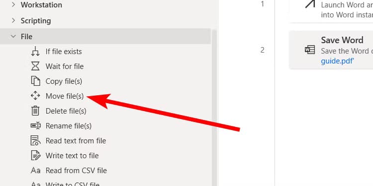 select-move-file-action-power-automate-windows كيفية أتمتة المهام المتكررة باستخدام Power Automate لسطح المكتب