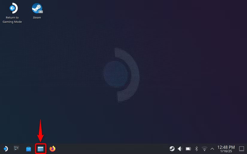 steam-deck-desktop-mode-with-file-manager-highlighted أفضل 5 طرق لتخصيص فيديو بدء تشغيل Steam على Steam Deck ووضع Big Picture