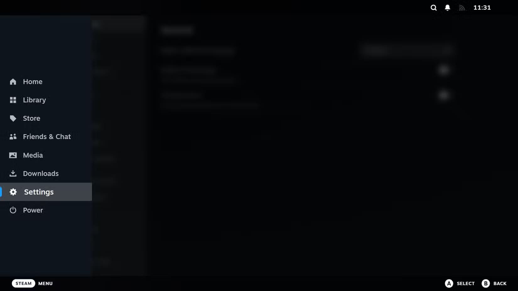 steam-menu-with-settings-highlighted أفضل 5 طرق لتخصيص فيديو بدء تشغيل Steam على Steam Deck ووضع Big Picture