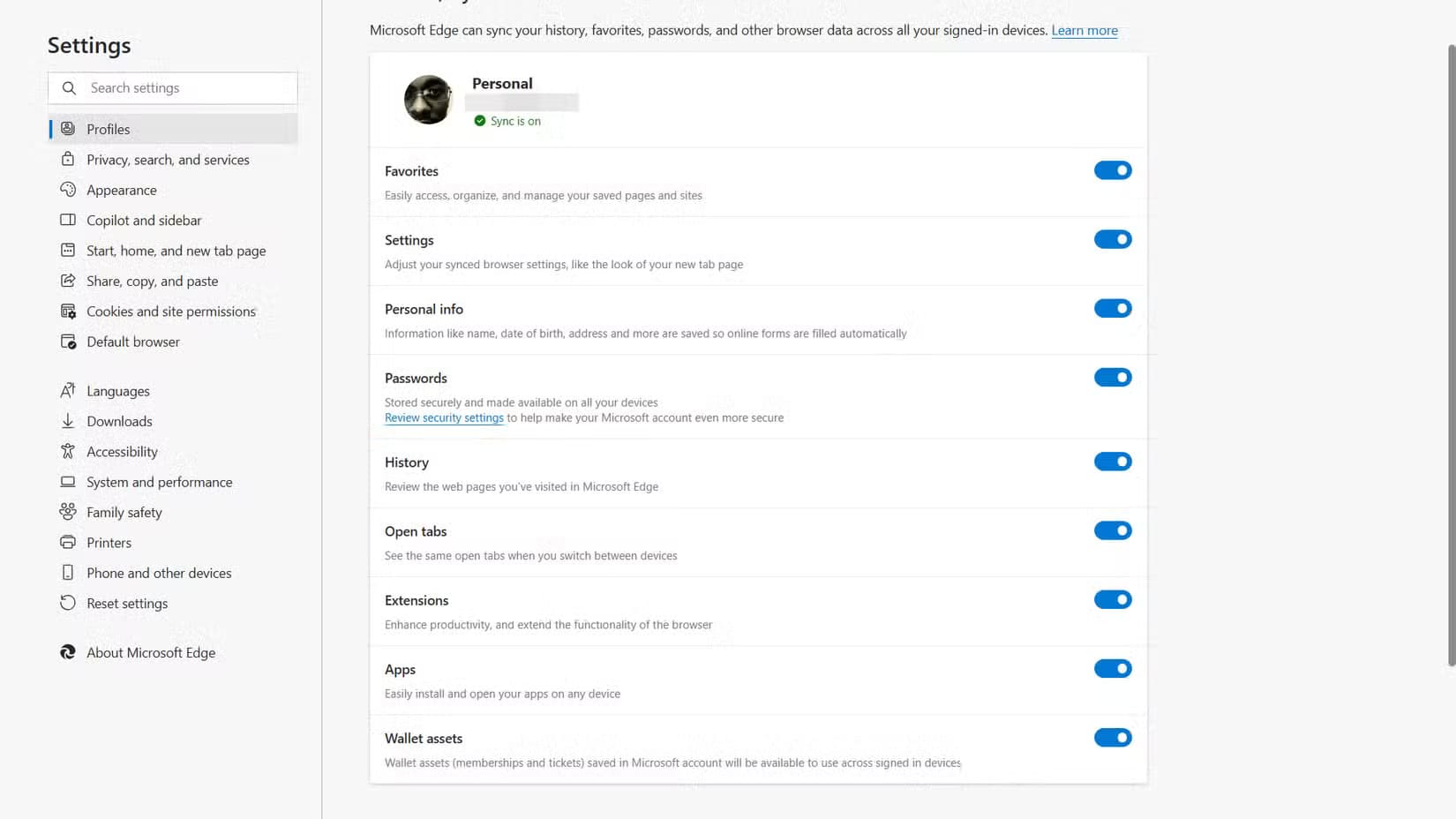 sync-settings-edge أفضل طرق لمزامنة متصفحك عبر جميع أجهزتك