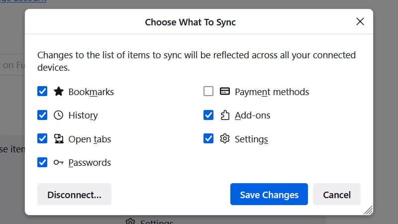 sync-settings-firefox أفضل طرق لمزامنة متصفحك عبر جميع أجهزتك