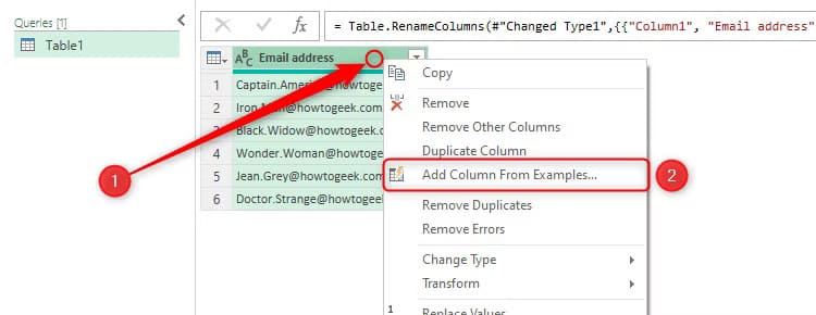the-add-column-from-examples-option-in-excel-s-power-query-editor طرق سهلة لتنظيف واستيراد البيانات في Excel باستخدام Power Query