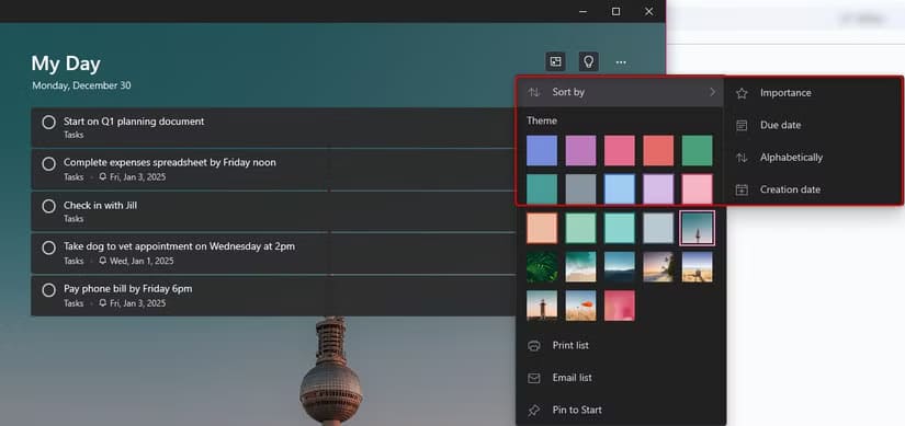 to-do-sort-by أفضل طريقة لاستخدام Microsoft To Do لزيادة الإنتاجية اليومية