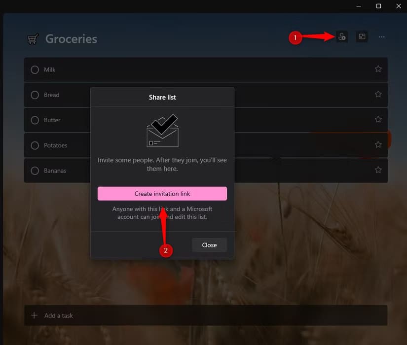 todo-sharelist أفضل طريقة لاستخدام Microsoft To Do لزيادة الإنتاجية اليومية