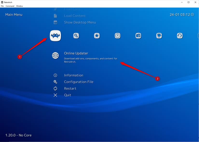 updater دليل شامل لإعداد واستخدام RetroArch لتشغيل ألعاب الكلاسيكية على جميع الأجهزة