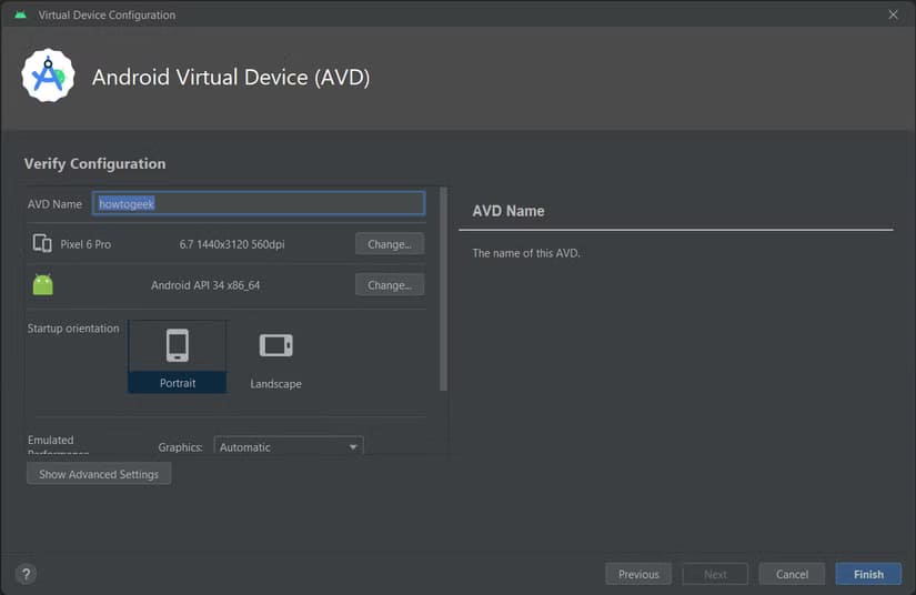 verify-configuration-virtual-device-configuration-android-studio خطوات سهلة لإنشاء جهاز افتراضي باستخدام Android Studio