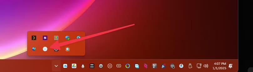 wolow-companion-app-in-the-windows-taskbar طريقة تشغيل وإيقاف الكمبيوتر باستخدام Siri واختصارات Apple