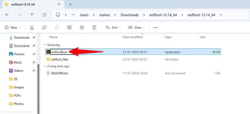 7-rename-exiftool طرق فعّالة لحذف بيانات EXIF من صورك في Windows 11 لحماية خصوصيتك