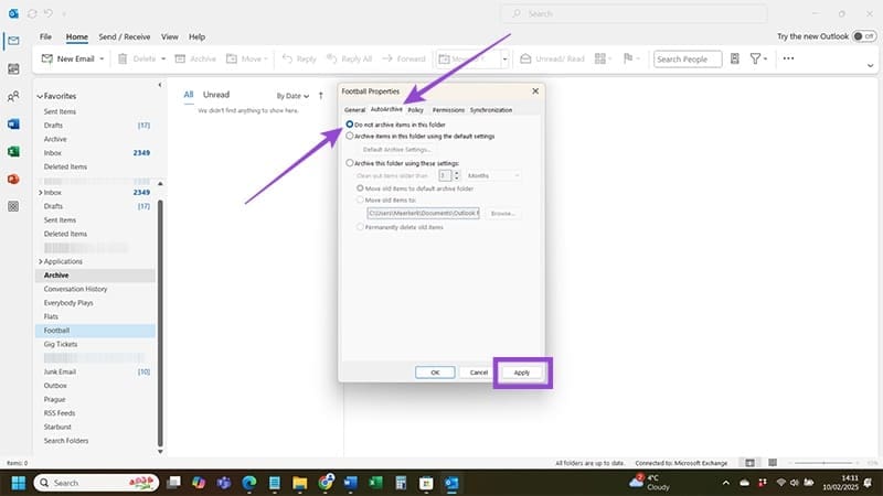 Outlook-AutoArchive-Settings-Are-Missing-8 كيف تعيد إعدادات الأرشفة التلقائية في Outlook إذا كانت مفقودة