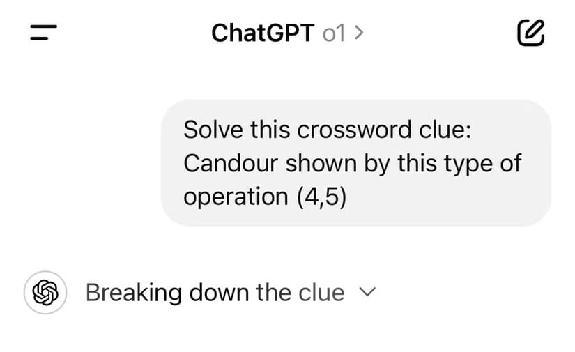 chatgpt-o1-model-thinking-about-a-cryptic-crossword-clue نموذج o1 في ChatGPT وكيفية الاستفادة منه