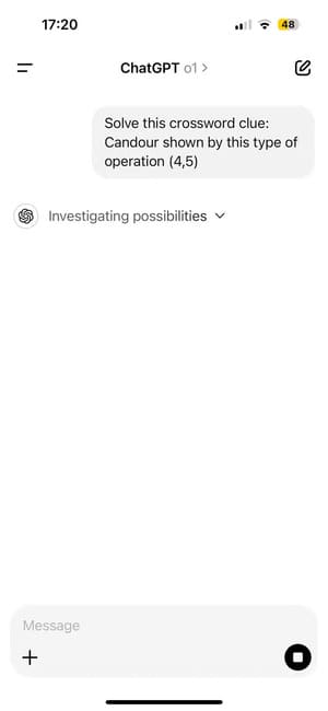 chatgpt-o1-model-thinking-about-a-prompt-in-the-iphone-app نموذج o1 في ChatGPT وكيفية الاستفادة منه