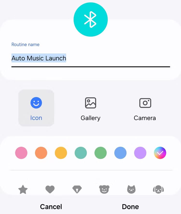 save-completed-automatic-music-app-routine تشغيل تطبيق الموسيقى تلقائيًا عند الاتصال بالبلوتوث على هواتف سامسونج